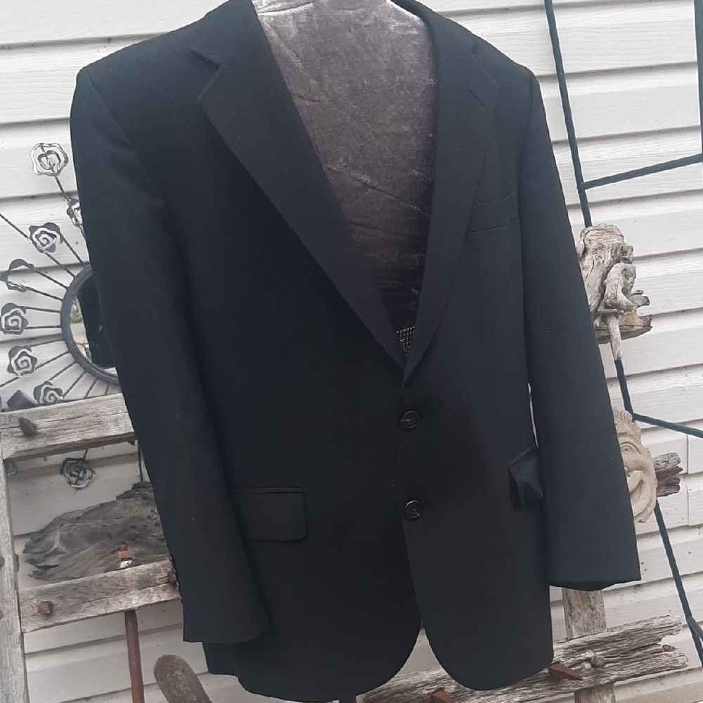 Stafford⚫CLASSIC Black Men's Blazer Made in USA🇺🇲American Craftsman
